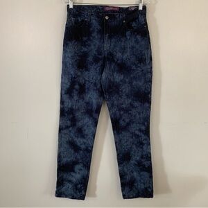 Gloria Vanderbilt Navy Blue Watercolor Tie Dye Corduroy Amanda Jeans Size 10